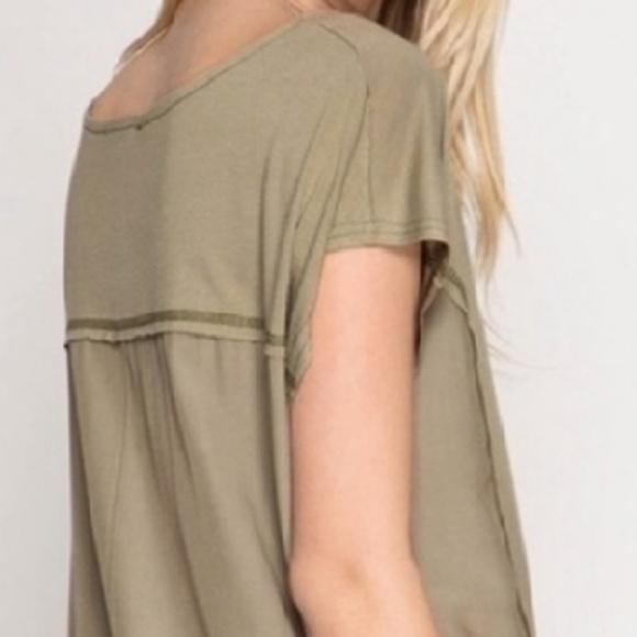 Olive High/Low Tunic - Picture 4 of 4